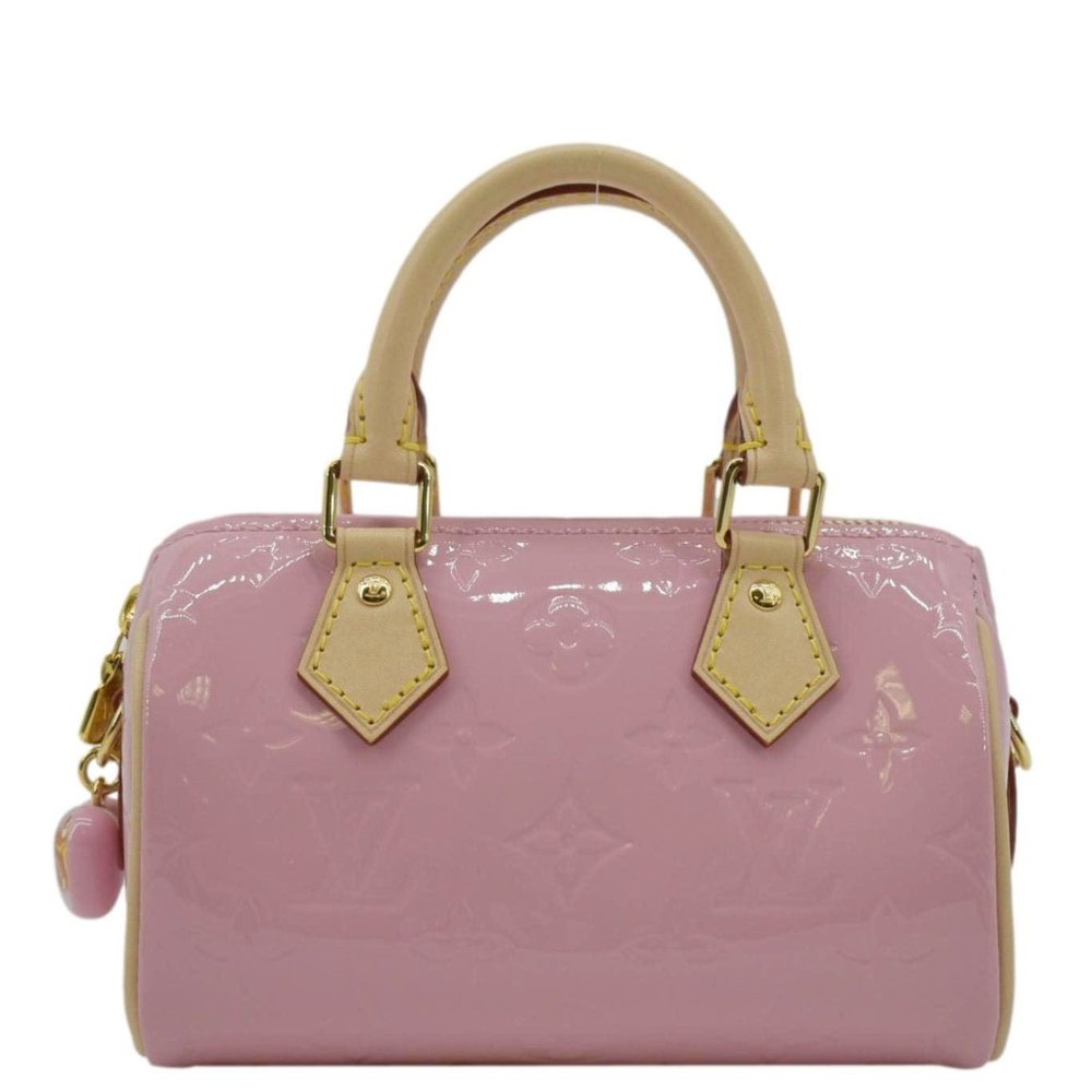 LOUIS VUITTON Nano Speedy Monogram Vernis Crossbody Bag Light Pink - Picture 4 of 11